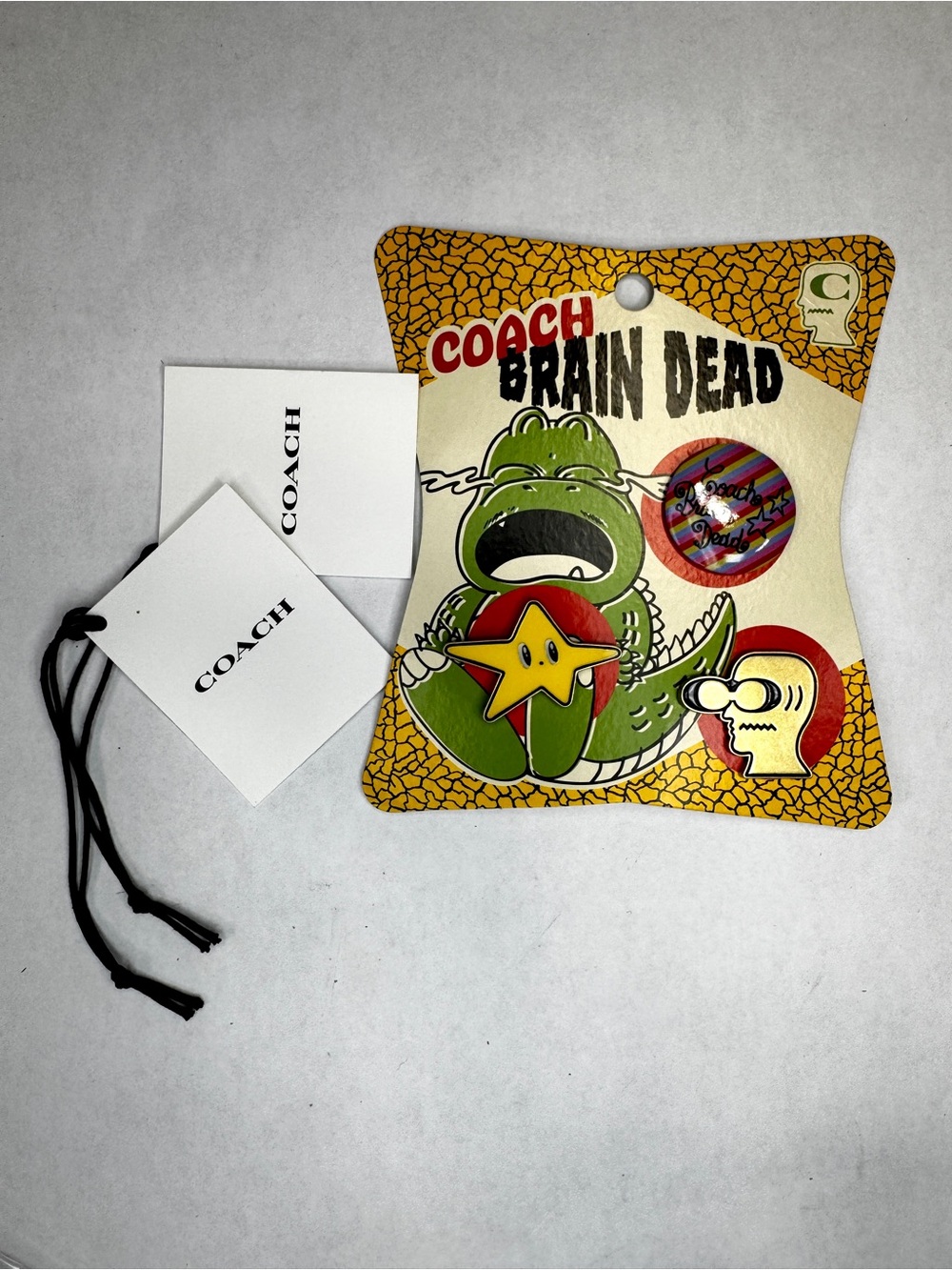 NWT Coach x Brain Dead 2026 Pin Set Dino Star Head Limited Edition